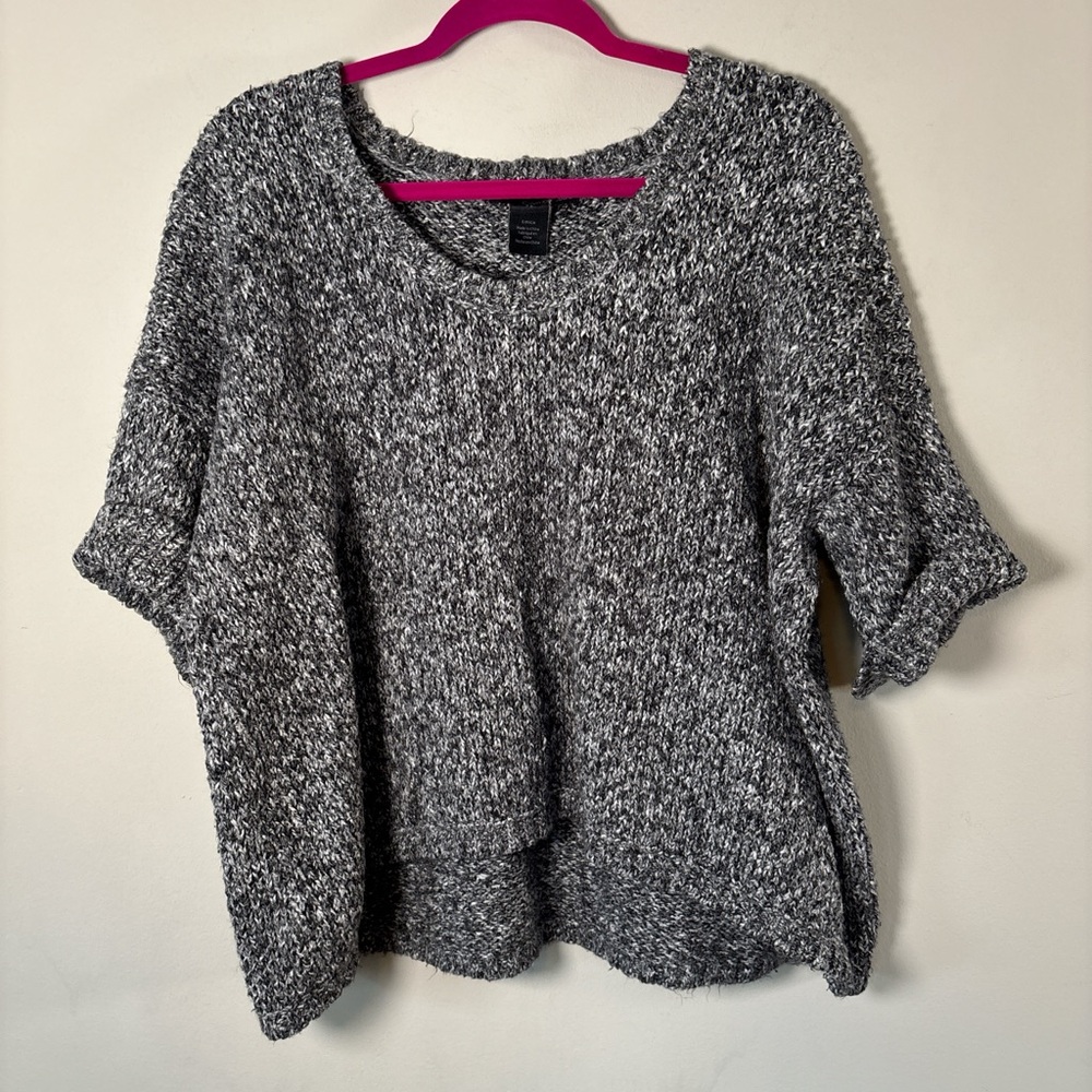 Calvin Klein Women’s Marled Knit Oversized Boxy Sweater Gray - Size Small